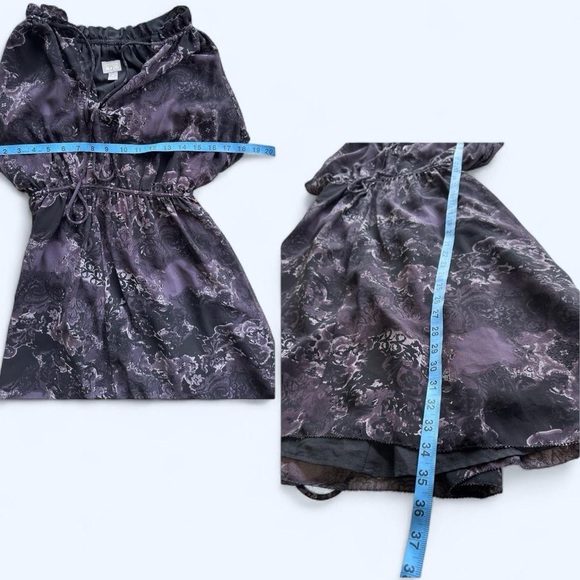 Converse One Star Black and Purple Floral Midi Dress w/ Tie Back Detail- Medium - Picture 7 of 7